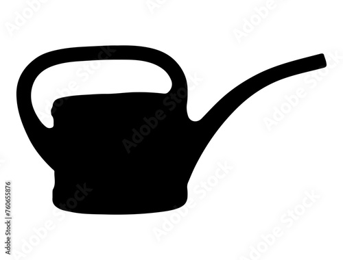 Watering can silhouette vector art white background