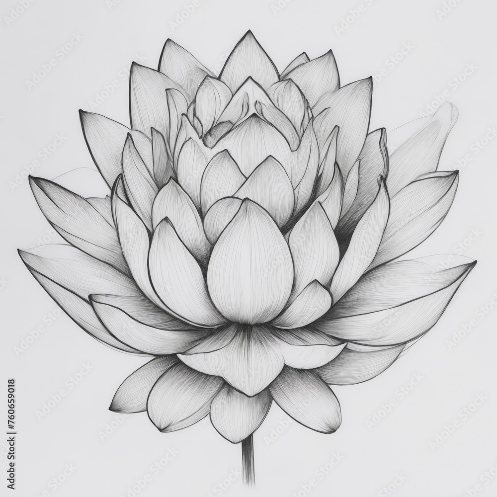 A Lotus tattoo traditional old school American bold line white background