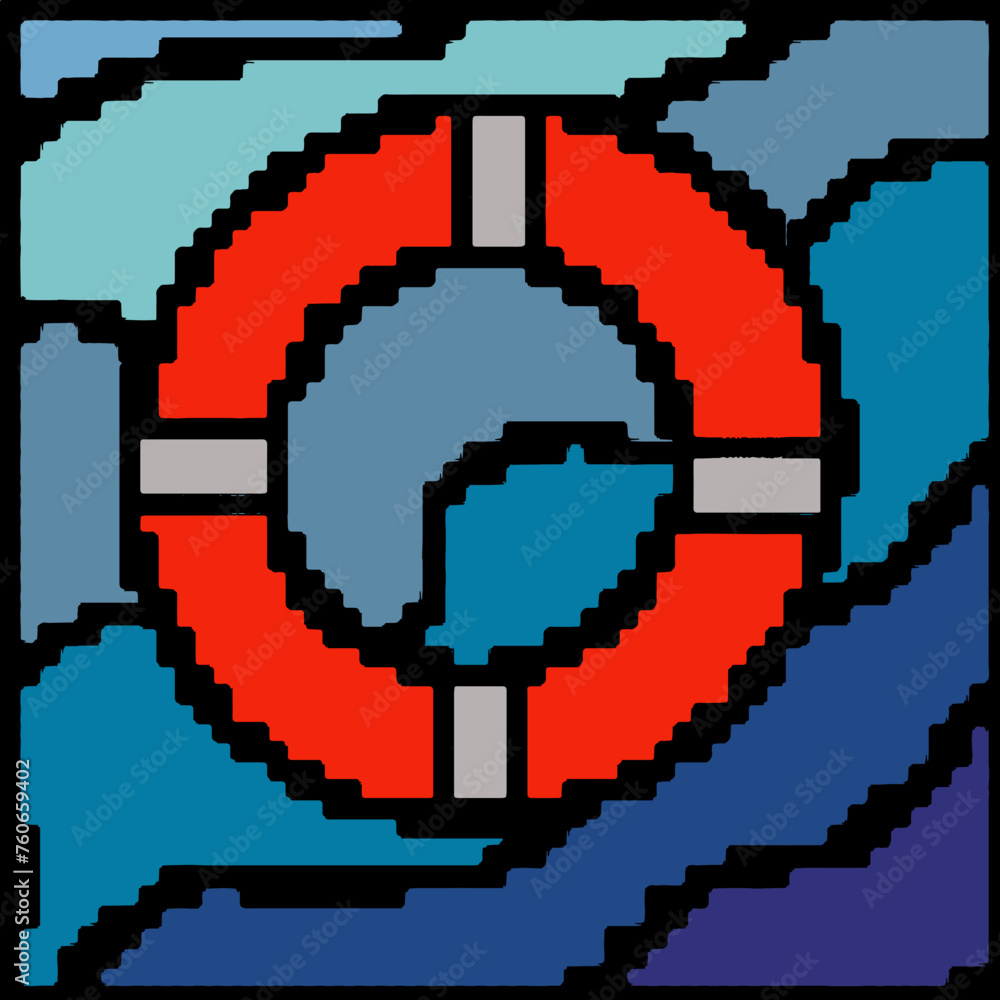 Safety flotation ring sign vector illustration for emergency action