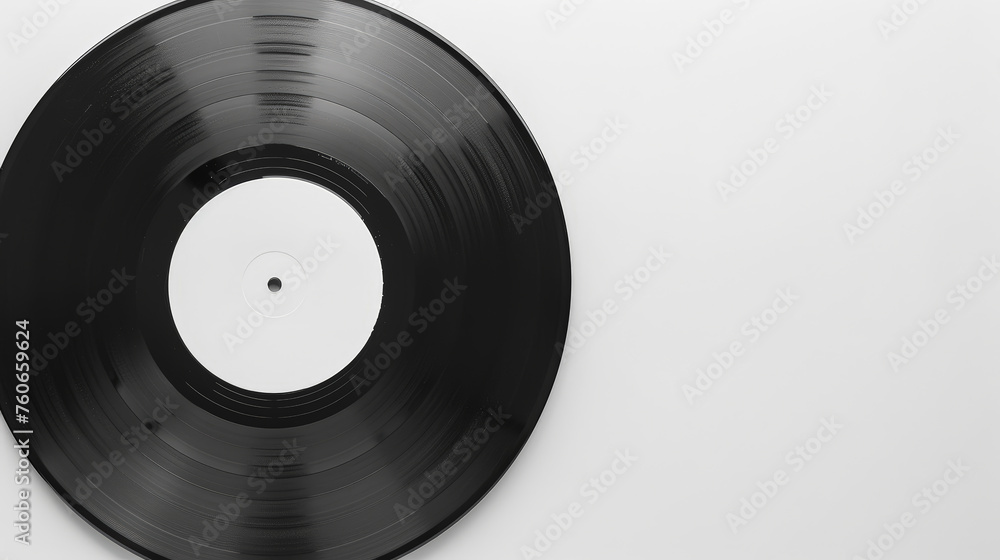 Obraz premium Vintage Vinyl: Nostalgic Notes on White. Generative AI