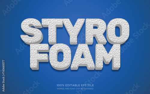 Styrofoam 3D editable text style effect