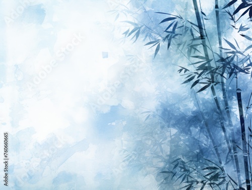 azure bamboo background with grungy text  in the style of contemporary frescoes