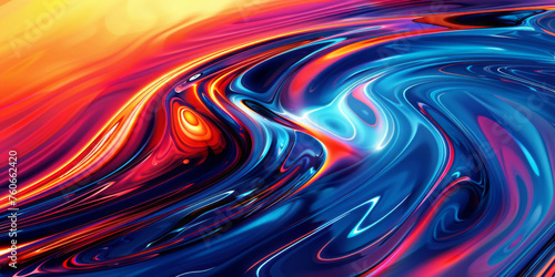 A colorful abstract background swirls, with elements of colorful futurism, mind-bending illusions, and psychedelic absurdism.