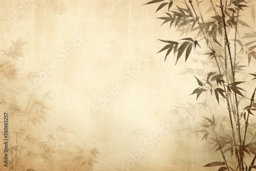beige bamboo background with grungy text, in the style of contemporary frescoes photo