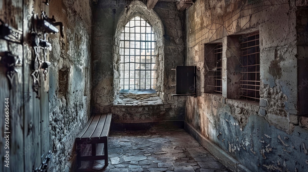 Fototapeta premium inside a medieval prison cell