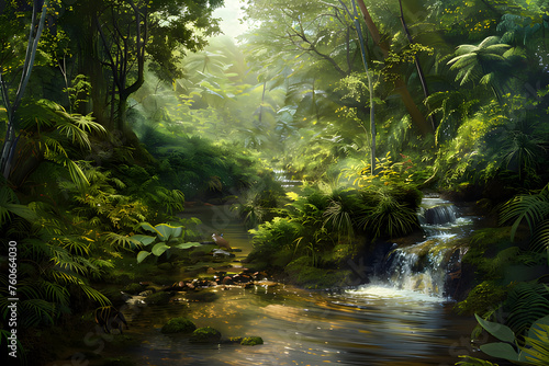 stream in the forest. Generative AI