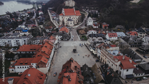 Kazimierz Dolny, Poland. Beautifull small city over Vistula river . Drone view