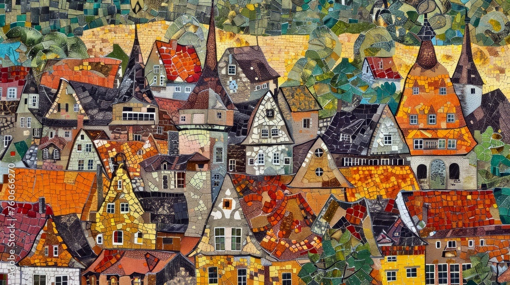 Obraz premium Mosaic of a German medieval city