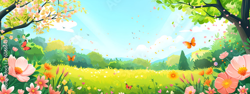 Spring time cartoon background
