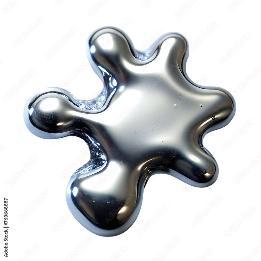 Obraz premium various shape liquid metal drops set