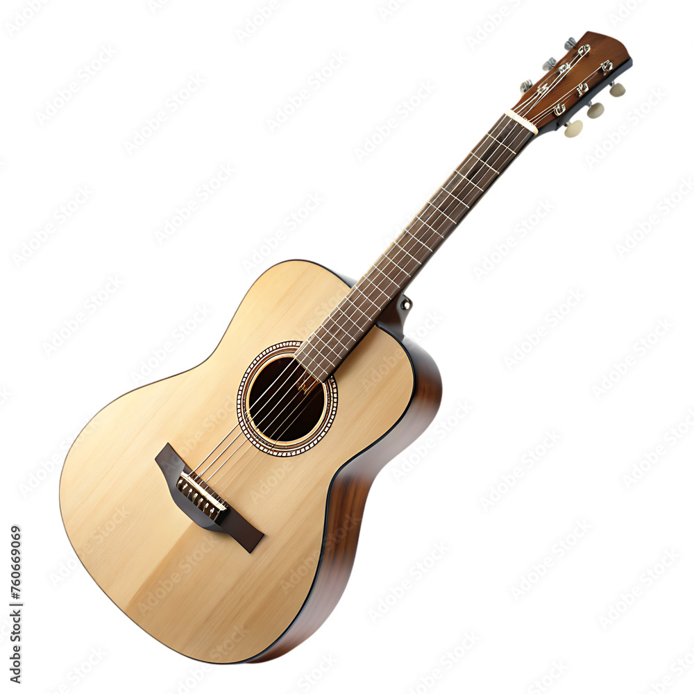 3d illustration guitar red color clipping path