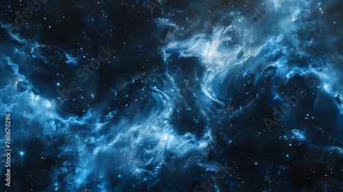 Blue Nebula in Deep Space: An Ethereal Cosmic