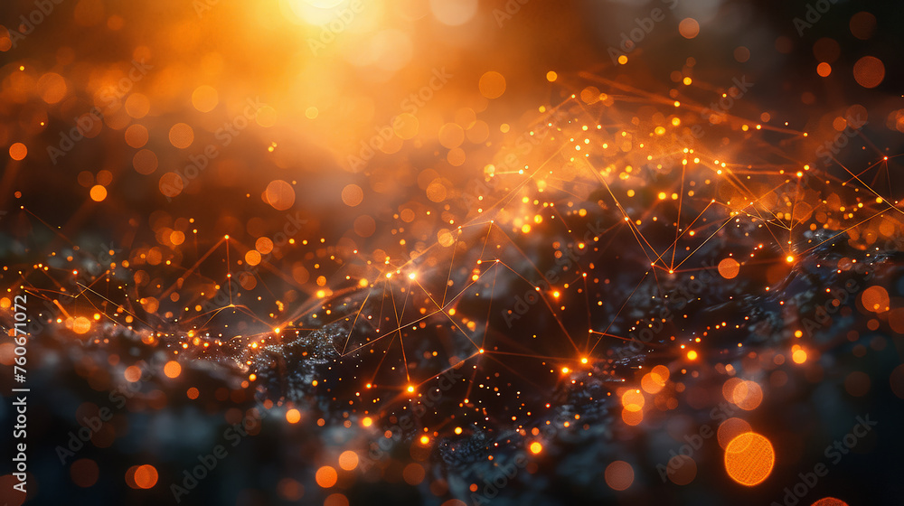 Obraz premium Connected Realms: 3D Social Network. Generative AI