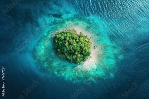 Exotic Tropical island. Palm water tropic. Generate Ai © anatolir