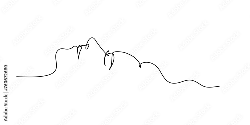 Continuous line art of a beautiful woman is sleep happily in editable lineart vector. Continuous line art of a beautiful woman is sleep happily in editable lineart vector.
