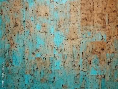 Cyan cork wallpaper texture, cork background
