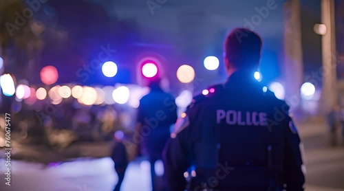 Police Officer Standing on Side of Road Generative AI photo