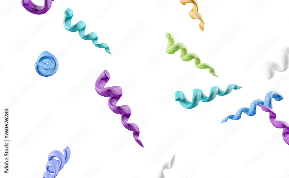 abstract colourful 3d spirals on transparent background abstract colourful 3d spirals on transparent background