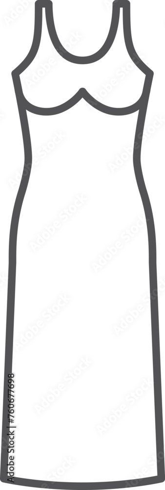 Long evening dress. Glamour female apparel icon Long evening dress. Glamour female apparel icon