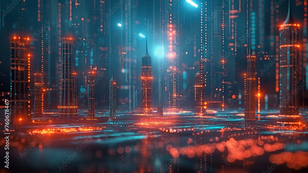 In this futuristic design, the stock market or forex trading graph In this futuristic design, the stock market or forex trading graph