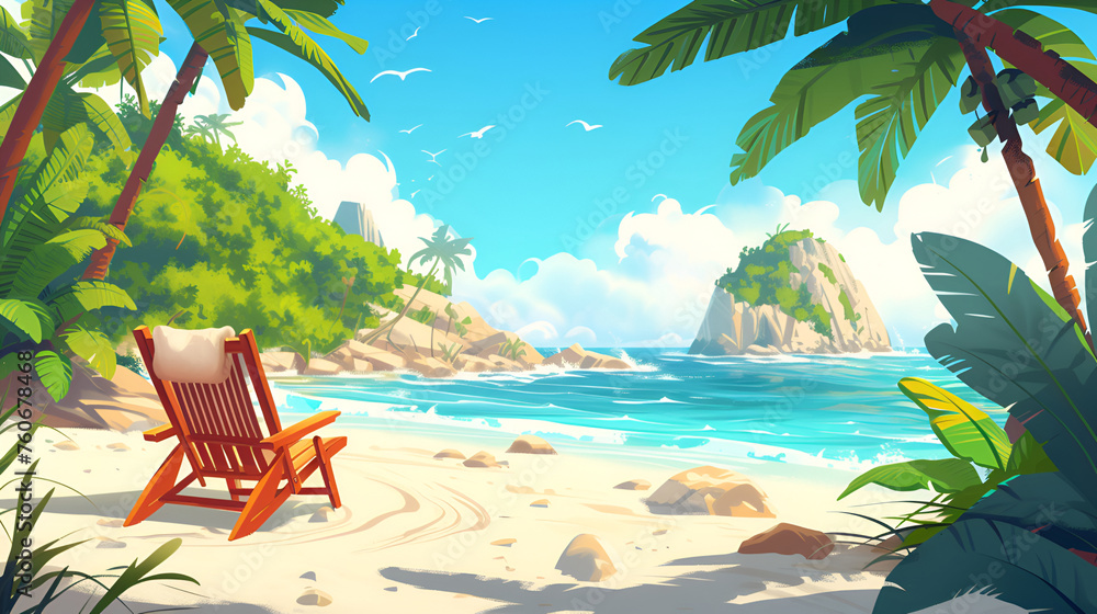 Obraz premium Summer time cartoon background 