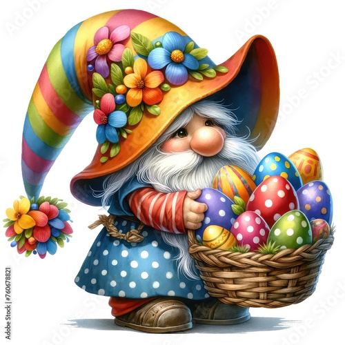 Easter Gnome with Easter Eggs © Man888