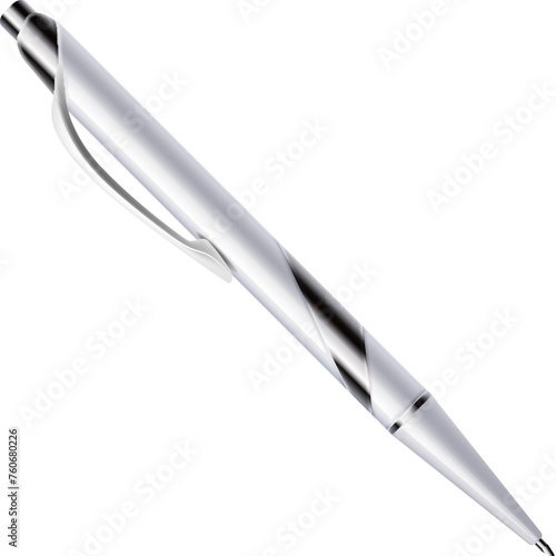 Realistic pen mockup. Writing ballpoint office stationery
