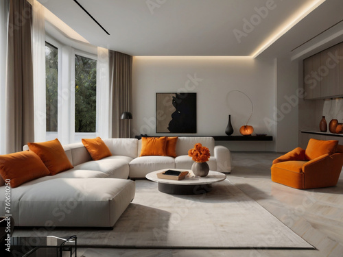 Modern living room with sofa