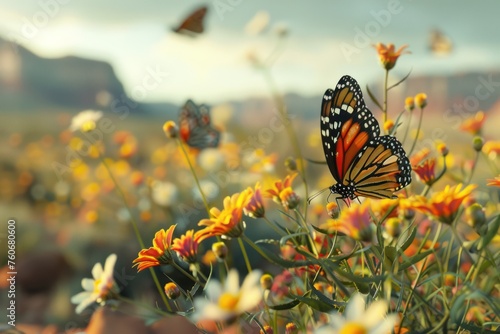 Butterflies in different environments, such as butterflies in the forest, emphasize the presentation of biodiversity. and the wonders of nature