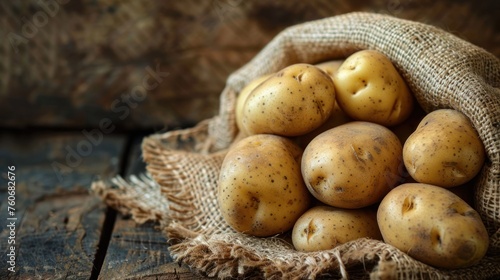  Potatoes in a burlap bag