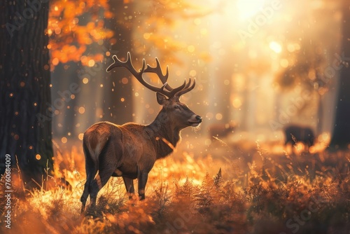 Wild animals in the morning or evening Focus on presenting beautiful light, colors and atmosphere. Showing the wonders of nature 