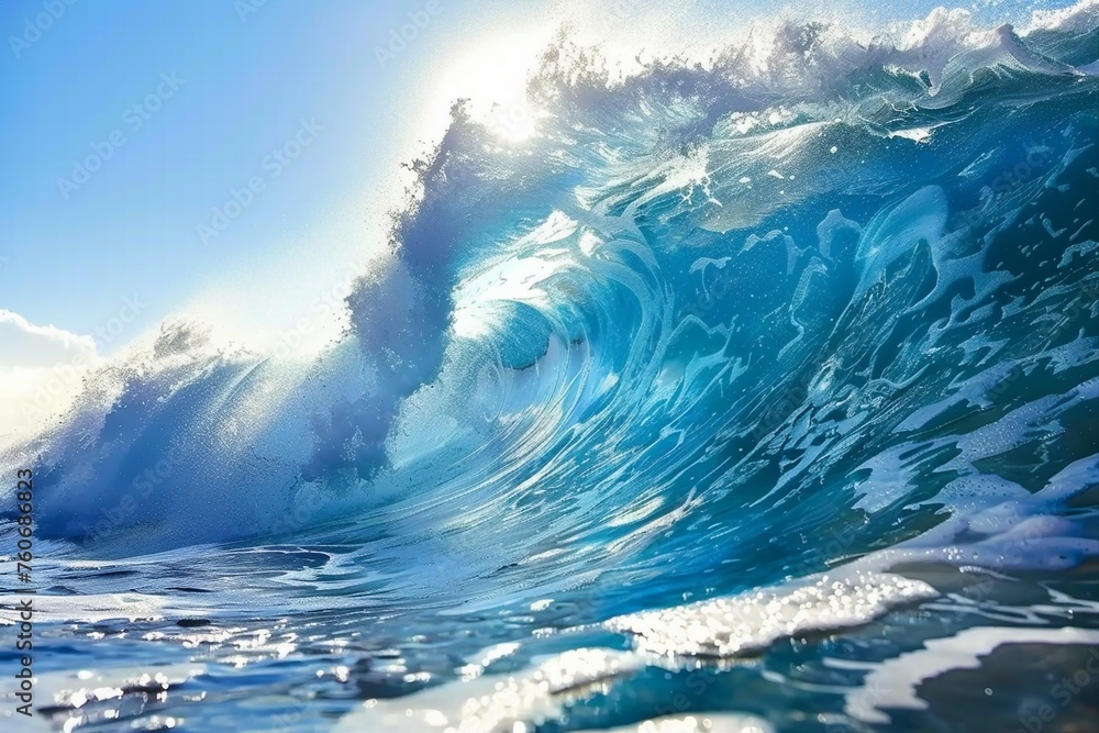 Blue Ocean Wave. generative ai.