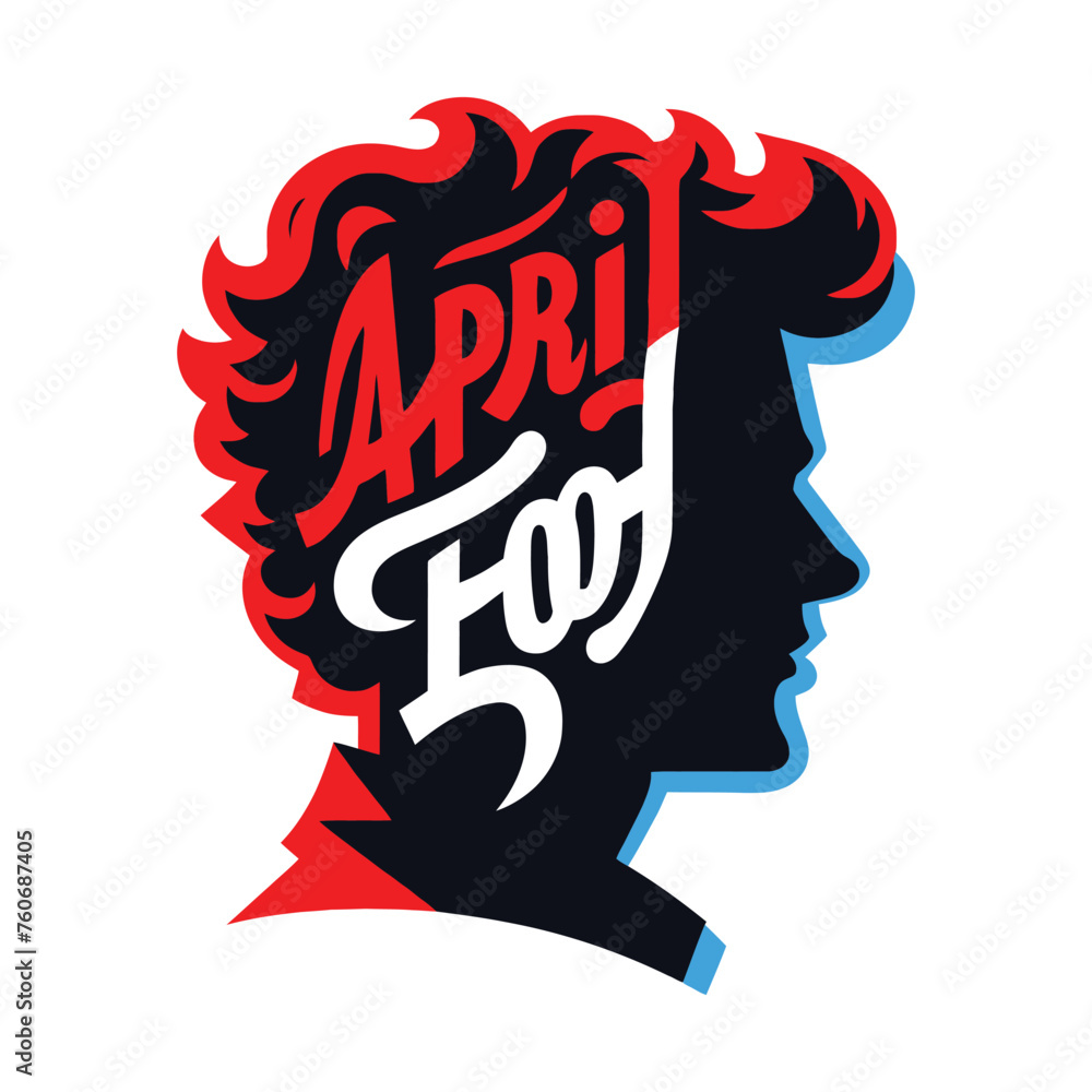 clown, joker, April fool's day logo, colorful style, isolated on a white background.