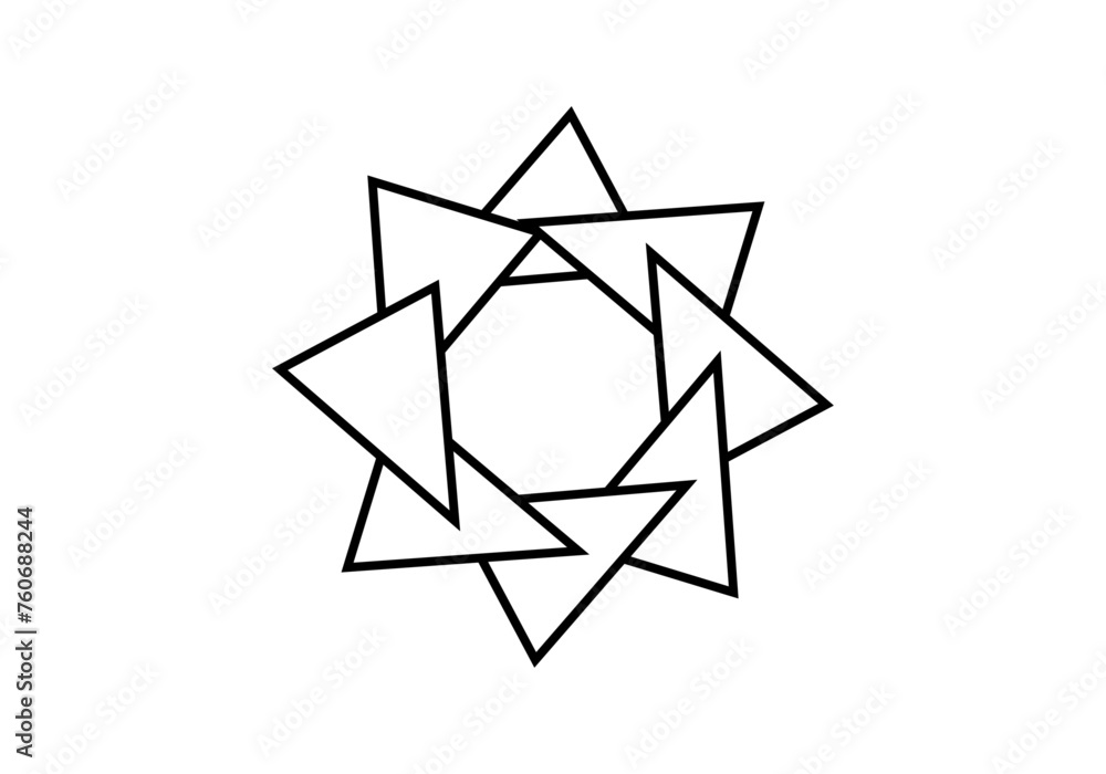Icono negro de estrellas hecho con triángulos. Icono negro de estrellas hecho con triángulos.