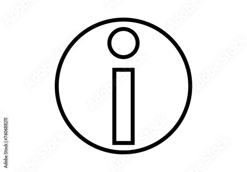 Icono negro de información en un círculo. 