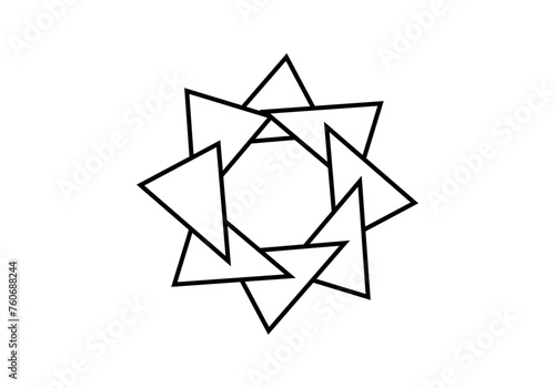 Icono negro de estrellas hecho con triángulos. 