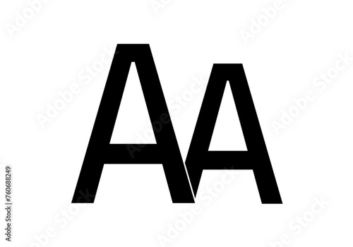 Icono de cambio de tamaño de letra de color negro.