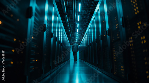 IT Specialist in computer server room