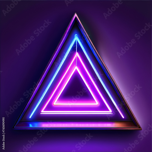 Royal Radiance: Exploring the Artistry of Purple Neon Triangles(Generative AI)