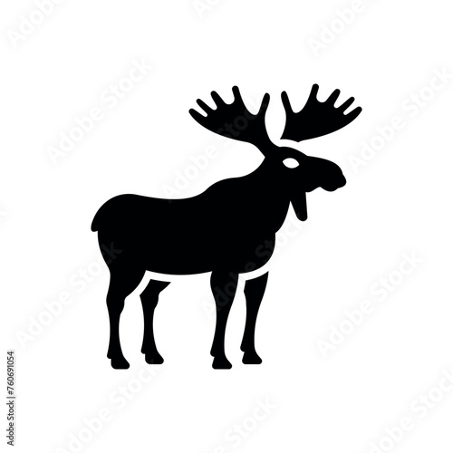 adult moose go black silhouette icon vector illustration © iconshopbd