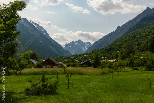A village in mountain valley photo