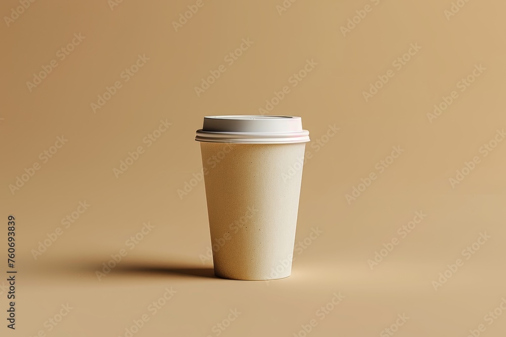 Eco-Friendly Cork Coffee Cup on Warm Backdrop Eco-Friendly Cork Coffee Cup on Warm Backdrop