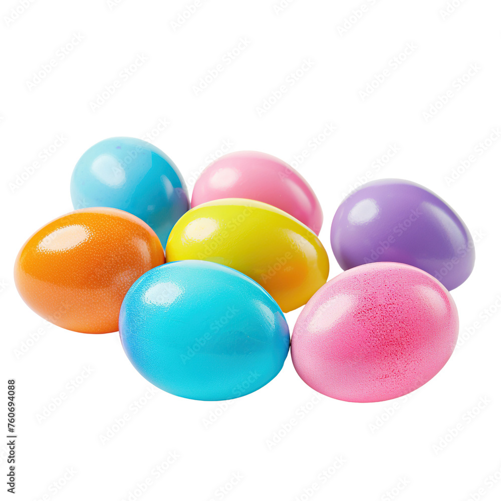 Easter eggs isolated on white or transparent background