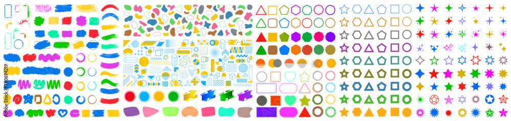 Full set graphic geometric shapes and forms - for stock Full set graphic geometric shapes and forms - for stock