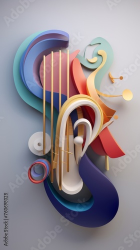 The harmony of colors and shapes inspired by a classical symphony orchestra