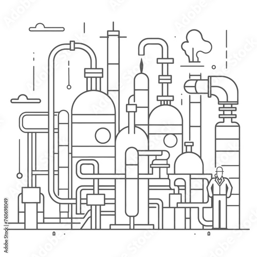Outline illustration Celebration of International Workers Day or Labor Day Work happily and safely