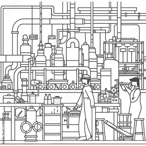 Outline illustration Celebration of International Workers Day or Labor Day Work happily and safely