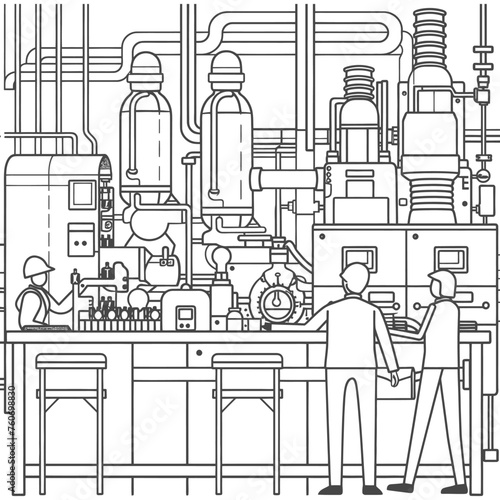 Outline illustration Celebration of International Workers Day or Labor Day Work happily and safely