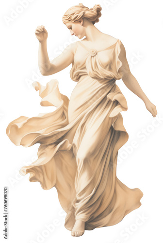 Graceful draped statue in a dynamic pose