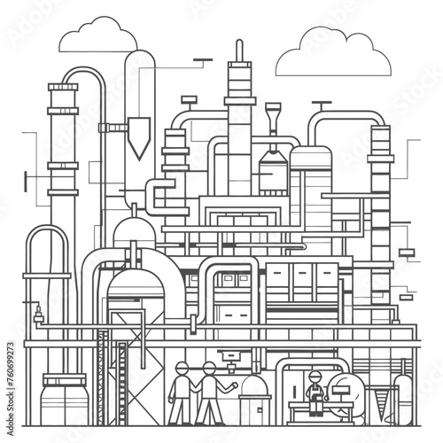 Outline illustration Celebration of International Workers Day or Labor Day Work happily and safely